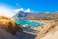 Famous sandy beach of Falasarna at the north west of Chania, Crete.