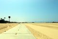 Famous Santa Monica beach bike path and amusement pier Royalty Free Stock Photo