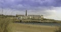 Famous scenic view of abandoned mill factory in Montalbano movie in Sampieri beach in Sicily