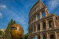 The famous sculpture of Giuseppe Carta of pomegranate near the Colosseum of Rome