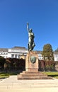 Famous sculpture of mayor Joseph Goerres in Koblenz at the river