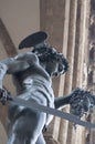 The famous sculpture of Perseus holding head of Medusa, bronze statue created by Benvenuto Cellini in Piazza della Royalty Free Stock Photo