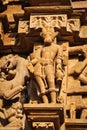 Famous sculptures of Khajuraho temples, India