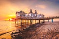 Sellin Pier at sunrise, Baltic Sea, Germany Royalty Free Stock Photo