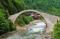 Famous senyuva cinciva stone bridge on the storm valley Firtina vadisi, Rize, Turkey