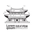 Famous Seoul Landmark Traditional Korean Palace Sketch