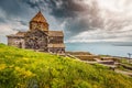 Sevanavank Monastery on the shore of Lake Sevan is the main religious and tourist attraction of Armenia and the entire Royalty Free Stock Photo