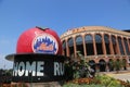 The Famous Shea Stadium Home Run Apple on Mets Plaza in front of Citi Field, home of major league baseball team the New York Mets