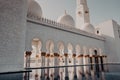 The famous Sheikh Zayed Grand Mosque. A unique toursitic atraction in UAE Royalty Free Stock Photo