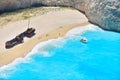 Famous shipwreck bay, Navagio beach, Zakynthos island, Greece. One of the most popular places on the planet Royalty Free Stock Photo