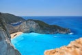 Famous shipwreck bay, Navagio beach, Zakynthos island, Greece. One of the most popular places on the planet Royalty Free Stock Photo