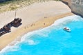 Famous shipwreck bay, Navagio beach, Zakynthos island, Greece. One of the most popular places on the planet Royalty Free Stock Photo