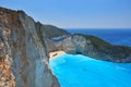 Famous shipwreck bay, Navagio beach, Zakynthos island, Greece. One of the most popular places on the planet Royalty Free Stock Photo