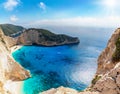 The famous shipwreck beach, called Navagio, at Zakynthos island
