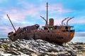 Famous shipwreck boat at Inisheer Aran Islands Ireland Royalty Free Stock Photo