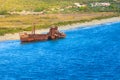 The famous shipwreck near Gythio Greece Royalty Free Stock Photo