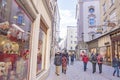 Famous shopping street Getreidegasse which is near to Wolfgang Amadeus Mozart birthplace