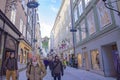 Famous shopping street Getreidegasse which is near to Wolfgang Amadeus Mozart birthplace