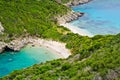 Famous 2 side Porto Timoni beach, Corfu, Greece