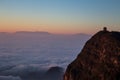 Monastery watches Sea of clouds at Sunrise