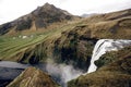 Famous Skogafoss waterfall in Iceland at dusk Royalty Free Stock Photo