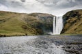 Famous Skogafoss waterfall in Iceland at dusk Royalty Free Stock Photo