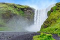 Famous Skogafoss waterfall on Skoga river. Iceland, Europe Royalty Free Stock Photo