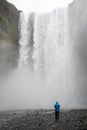 The famous Skogarfoss waterfall in the south of Iceland. Royalty Free Stock Photo