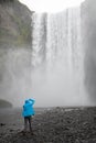 The famous Skogarfoss waterfall in the south of Iceland. Royalty Free Stock Photo