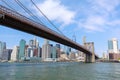 Famous Skyline of downtown New York, Brooklin Bridge and Manhattan, New York City