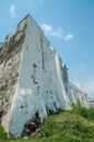 Famous slave trading fort of colonial times Elmina Castle with high white washed walls, Elmina, Ghana, West Africa