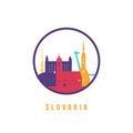 Famous Slovakia landmarks silhouette. Royalty Free Stock Photo