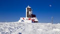 Famous sniezne kotly Great Snowy Pit, Giant Mountains czech: Krkonose, pol: Karkonosze during winter, Sudety on Czech-Polish