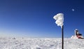 Famous sniezne kotly Great Snowy Pit, Giant Mountains czech: Krkonose, pol: Karkonosze during winter, Sudety on Czech-Polish