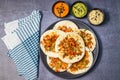 famous south Indian food Uthappam with chutney. Royalty Free Stock Photo