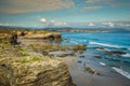 Famous Spanish destination, Cathedrals beach (playa de las catedrales) on Atlantic ocean