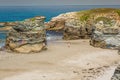 Famous Spanish destination, Cathedrals beach (playa de las catedrales) on Atlantic ocean