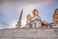 Spanish Steps at Piazza di Spagna and Trinita dei Monti church Royalty Free Stock Photo