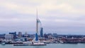 Famous Spinnaker Tower at Portsmouth - aerial view - PORTSMOUTH, ENGLAND, DECEMBER 29, 2019