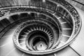 Famous spiral staircase in Vatican museums in monochrome look