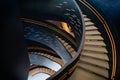 Famous spiral stairs in Oodi library, Helsinki.