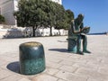 Famous Spiridon Brusina monument at promenade Obala Kralja Petra Kresimira IV in Zadar