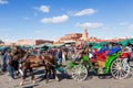 On the famous square Djema el Fnaa in Marrakesh Royalty Free Stock Photo