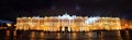 Famous State Hermitage Museum with bright night illumination. Saint Petersburg, Russia.