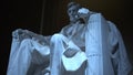 The famous statue of Abraham Lincoln at Lincoln Memorial - great night view - travel photography Royalty Free Stock Photo