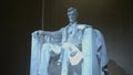 The famous statue of Abraham Lincoln at Lincoln Memorial - great night view - travel photography Royalty Free Stock Photo