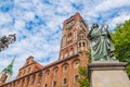 Famous statue of astronomer a Mikolaj Kopernik in Torun. Royalty Free Stock Photo