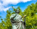 Famous statue of astronomer a Mikolaj Kopernik in Torun. Royalty Free Stock Photo