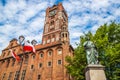 Famous statue of astronomer a Mikolaj Kopernik in Torun. Royalty Free Stock Photo