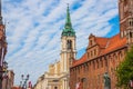 Famous statue of astronomer a Mikolaj Kopernik in Torun. Royalty Free Stock Photo